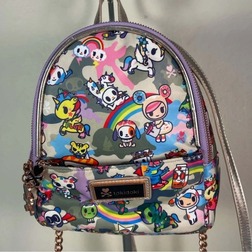 tokidoki Camo Kawaii Mini Backpack Unicorno Character Print Y2K Kawaii Bag